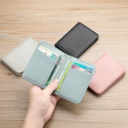 Pu Leather Multi-Card Wallet Case Card Holder Wallet Women Men Solid Color Multifunction Bank ID Credit Card Bag For Lady Holder