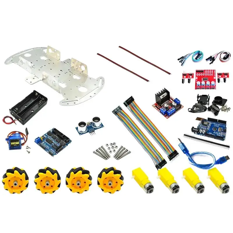 Aluminiowy podwozie samochodu DIY McNamum Wheel 4WD Inteligentne unikanie