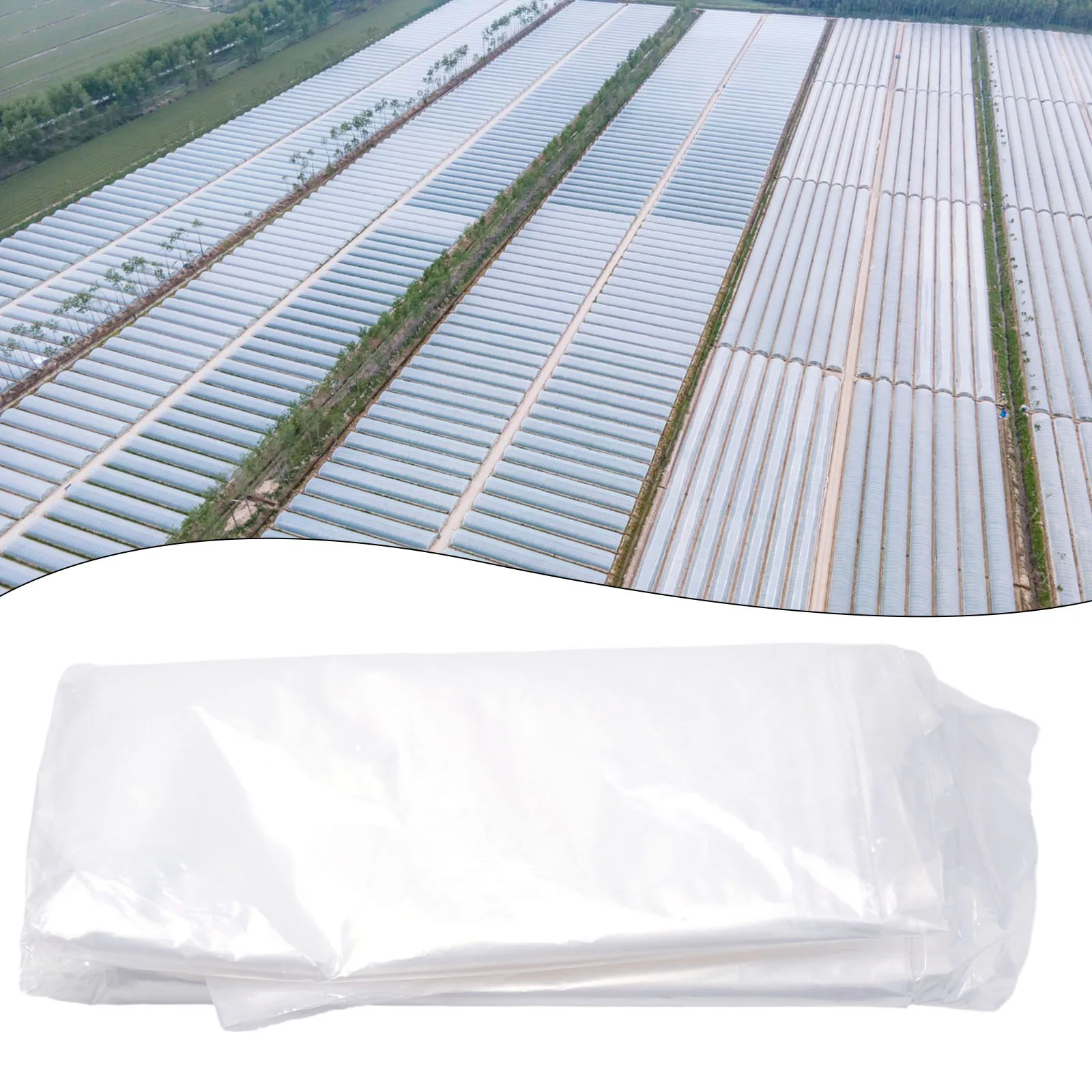 PE Plastic Sheeting Transparent Cover for Garden For Greenhouse Roof Protects Plants From Frost Cold Wind and Bird Damage