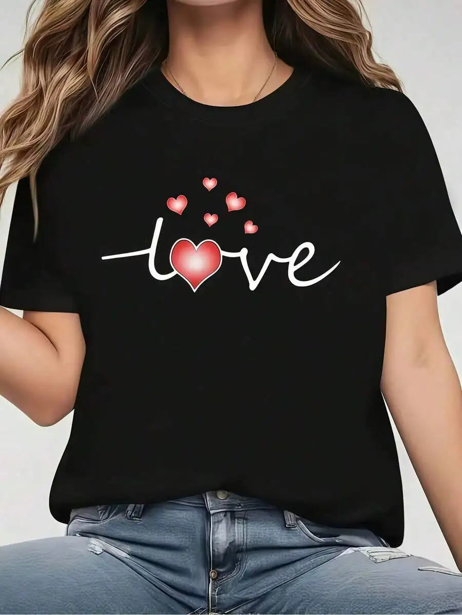 Women Resort Wear Summer Tops 1Pc Breathable Lightweight Knit Beach Postcard Graphic Print Cream Crew Neck Casual Short Sleeve Basic Tees