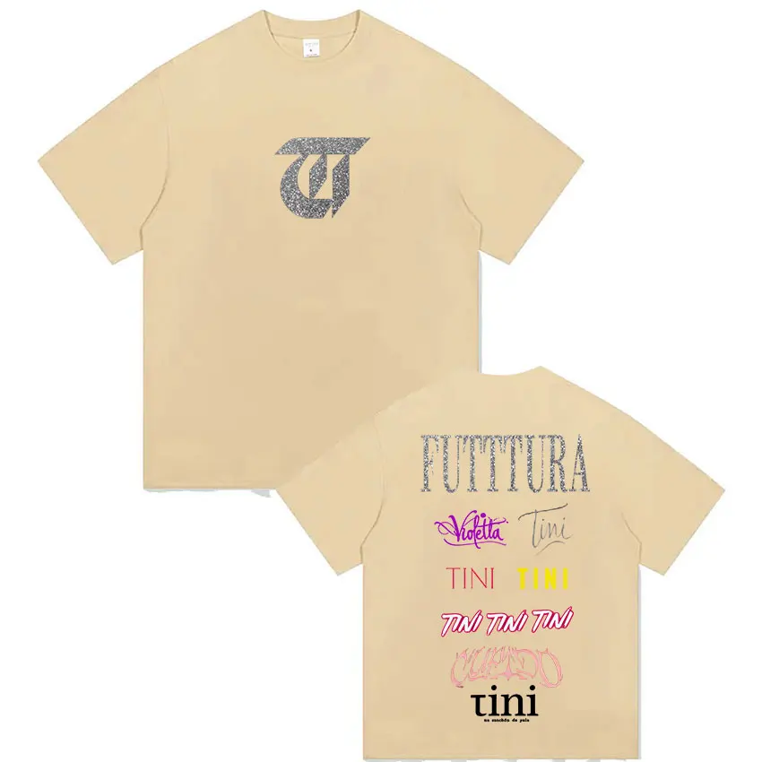 تي شيرت TINI STOESSEL Futura Tour Album 2025 تي شيرت المشجعين للرجال والنساء تي شيرت جمالي Harajuku تي شيرت غير رسمي فضفاض برقبة دائرية 100% قطن تي شيرت #6