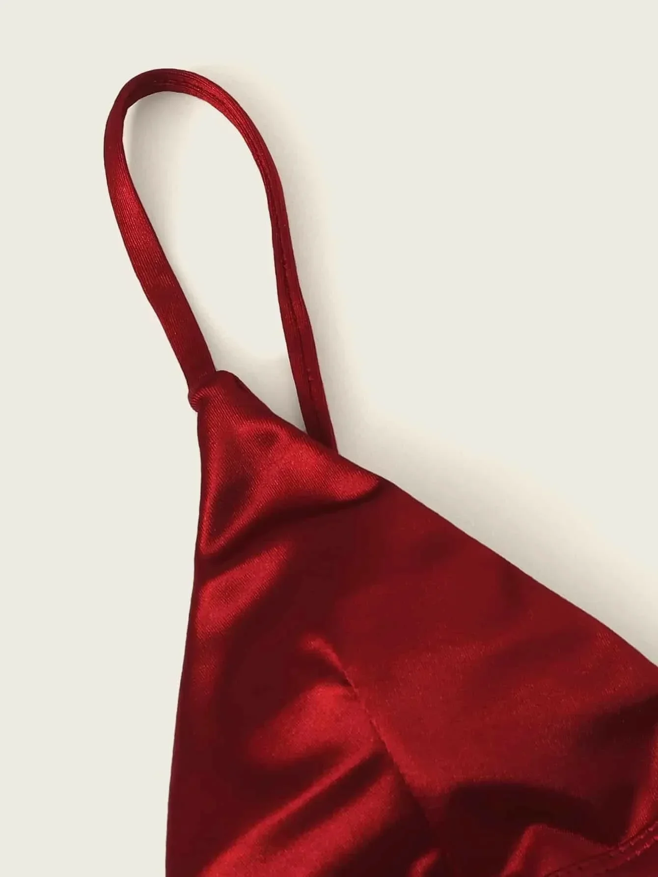 Sexy cetim vinho vermelho triângulo micro bikini define duas peças tanga maiô roupas de praia para mulher conjunto de biquíni