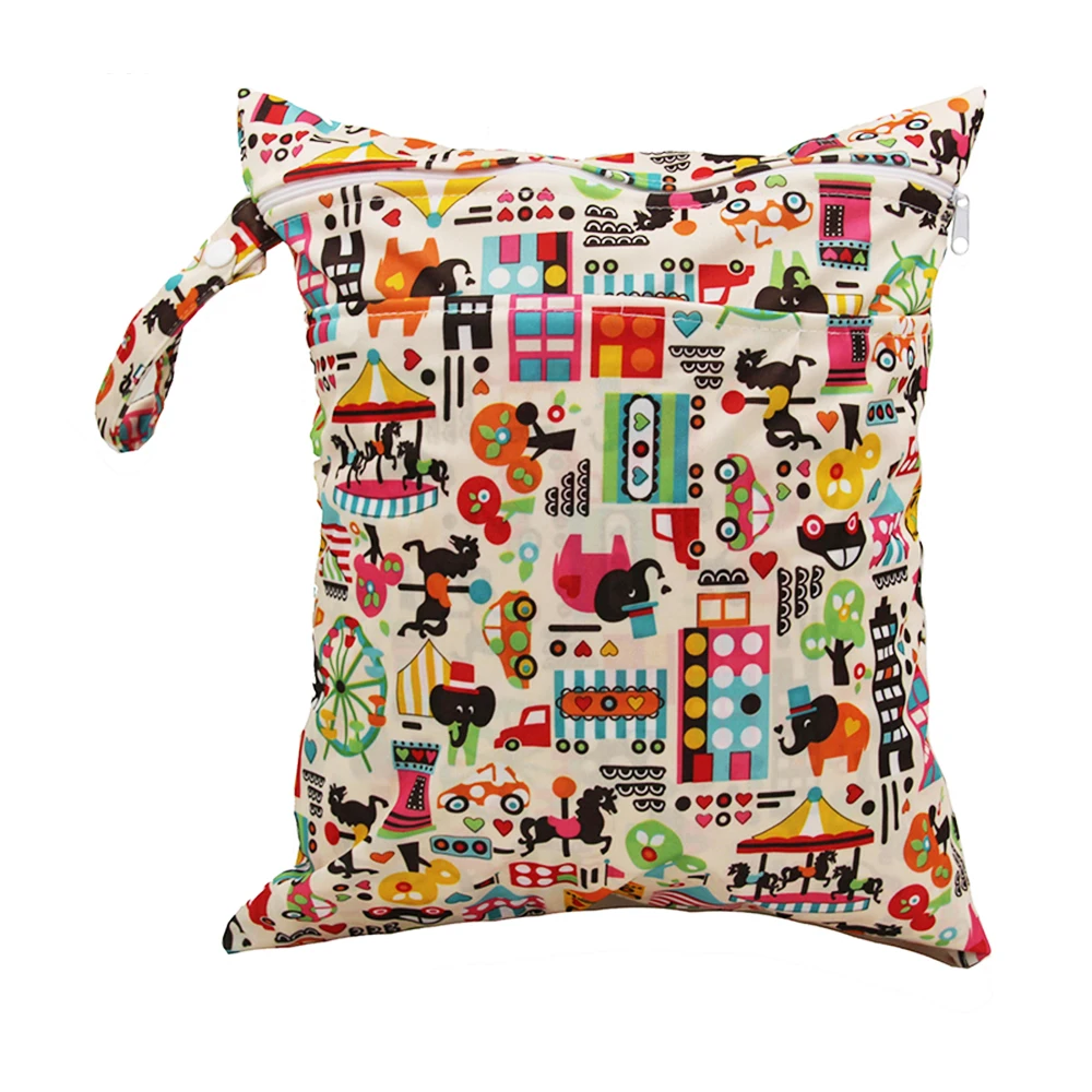 

Цельная переработанная ткань, водонепроницаемая влажная и сухая сумка, портативная многоразовая сумка для детских подгузников с двойной молнией, сумка для хранения гигиенических веществ, моющаяся