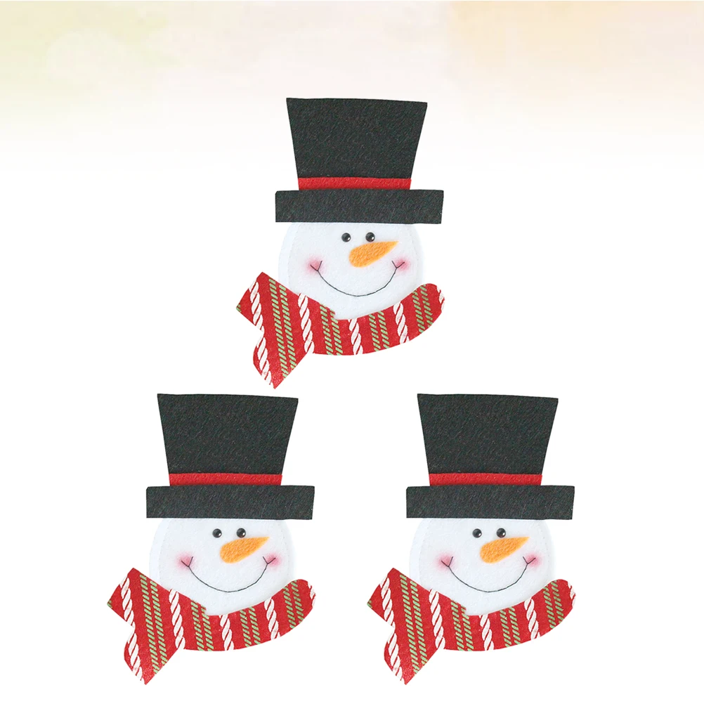 

3pcs Cutlery Bag Reusable Christmas Tableware Cover Cloth Serving Utensils Party Decoration Storage Tray