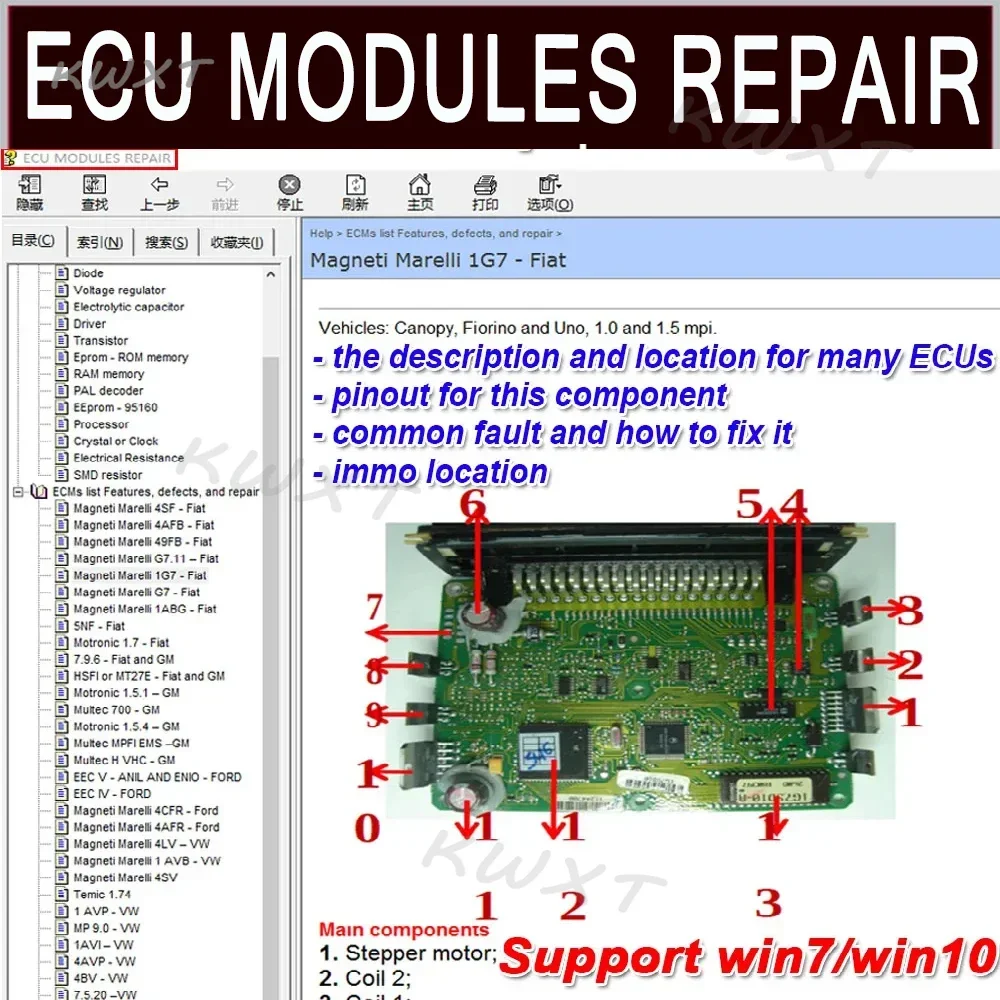 2023 ECU Repair Software ECU Modules Repair Pinout Immo Location Including Multimeters Transistor EEprom Defects Car Repair Tool