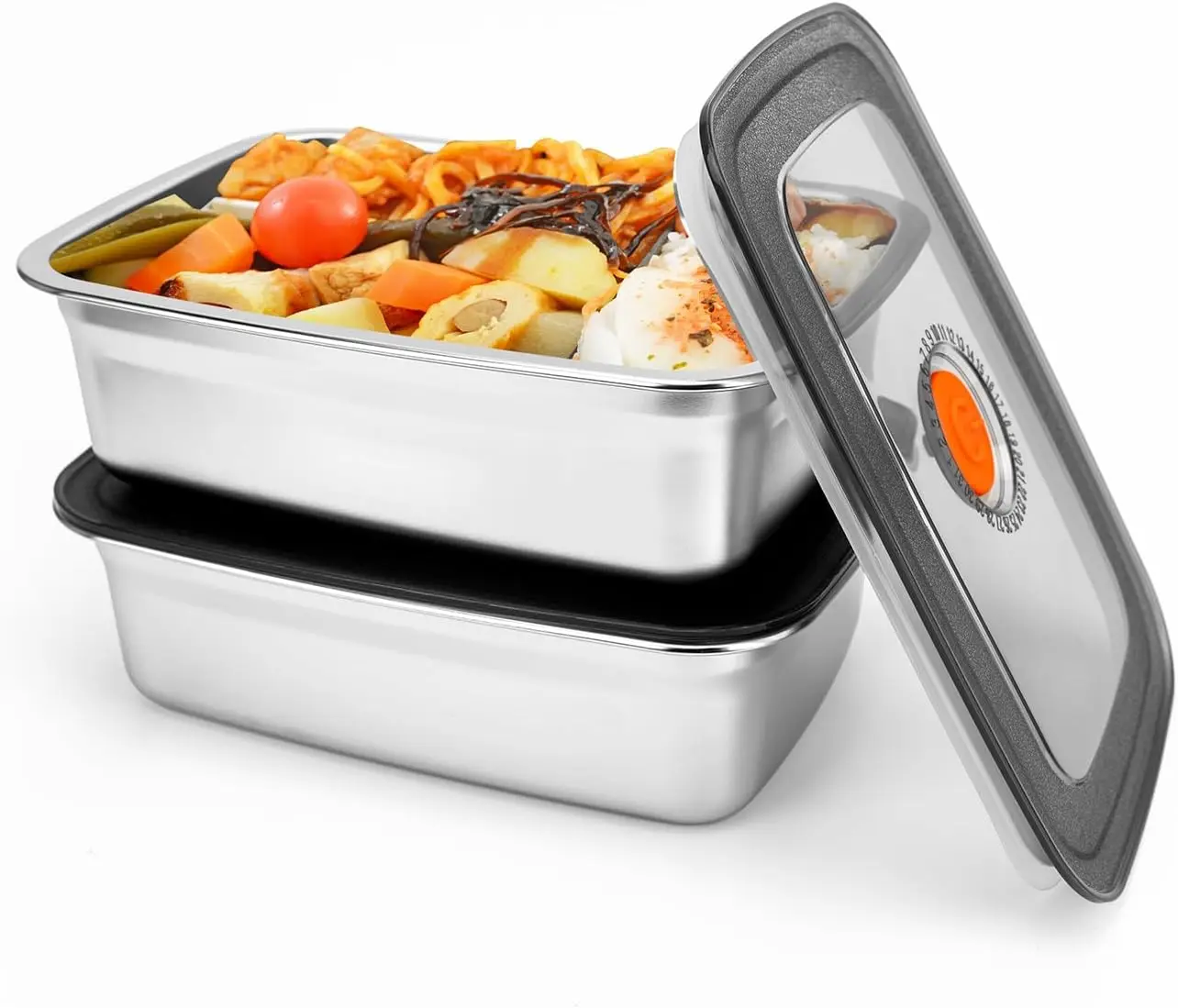 2-Pack 33oz Stainless Steel Food Containers, Leak-Proof Airtight Bento Lunch Box for Meal Prep, Freezer & Oven Safe