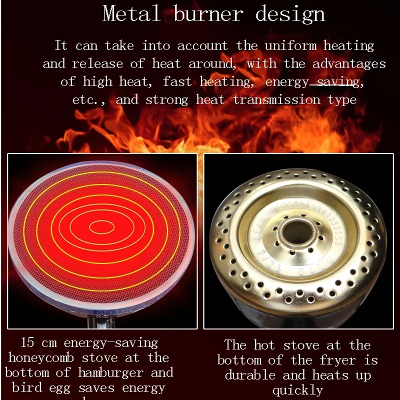 مقلاة غاز متعددة الوظائف من الفولاذ المقاوم للصدأ ، آلة مطبخ بطاطس مقلية ، آلة همبرغر ، منزلية وتجارية