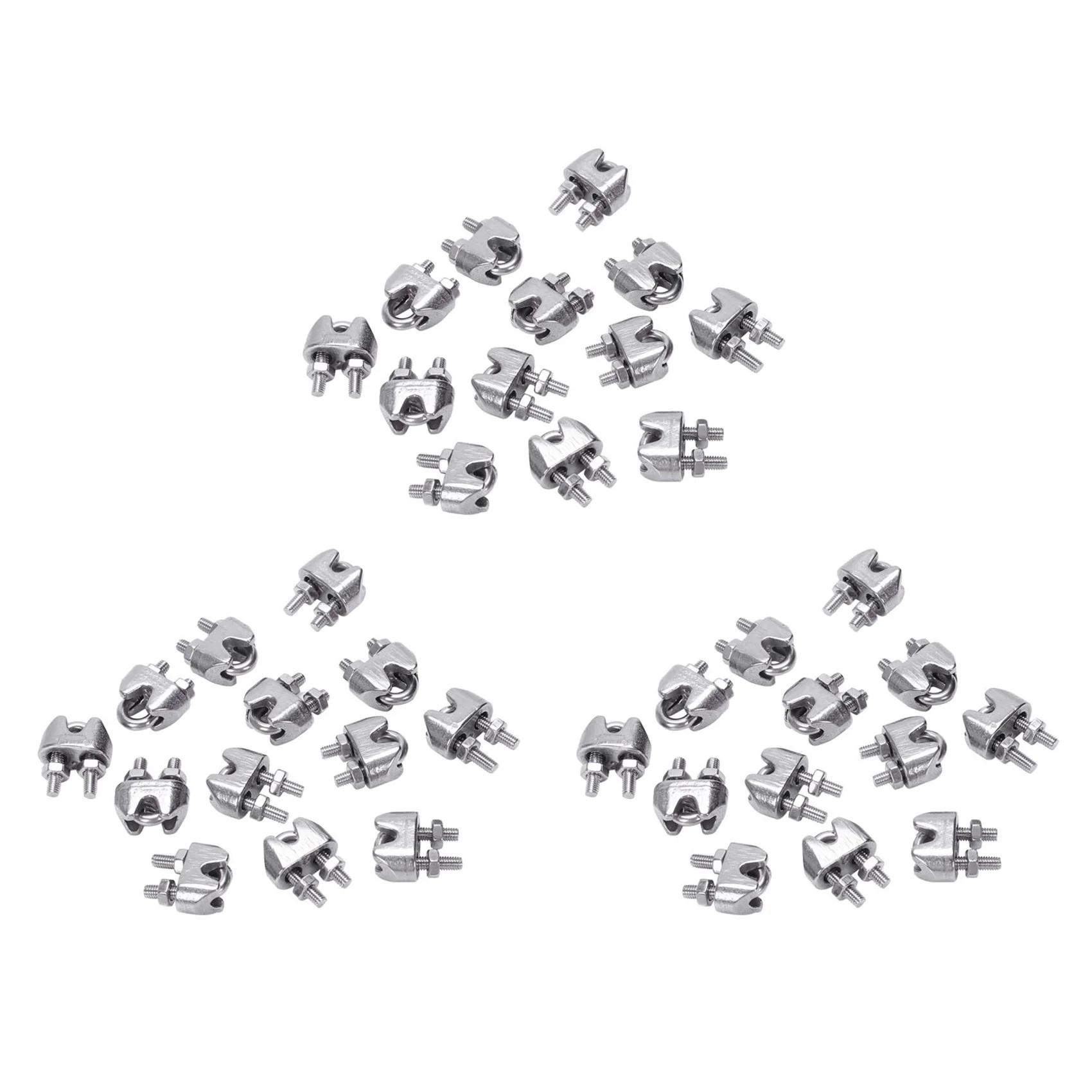 BAAG-2Mm 1/16 Inch Stainless Steel Wire Rope Cable Clamp Fastener 36Pcs