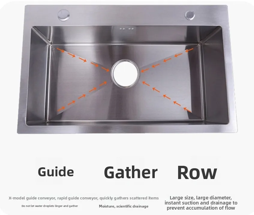 Picture 3: Embedded Welded SUS304 Stainless Steel Thick Single Bowl Sink Home Kitchen Hotel Project Washing Basin