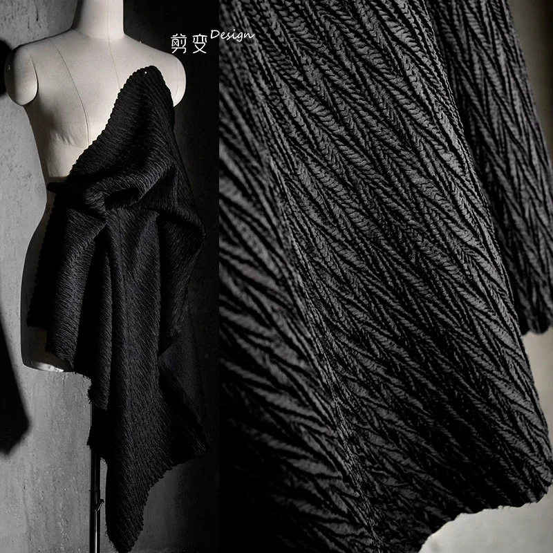 

Жаккардовая плиссированная ткань для официальных платьев, сумки для одежды, дизайнерские ткани «сделай сам» для шитья, оптовая продажа ткани, метры для шитья