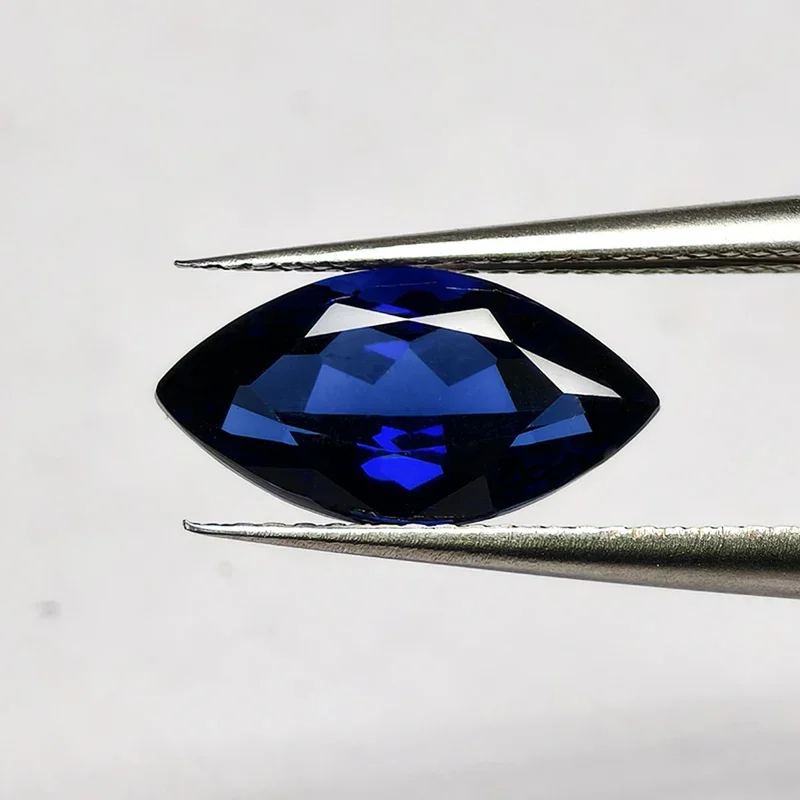 Lab Grown Sapphire Gemstone Marquise Cut Royal Blue Synthetic Sapphire Gem Loose Stone Select AGL Certificate for Jewelry Making