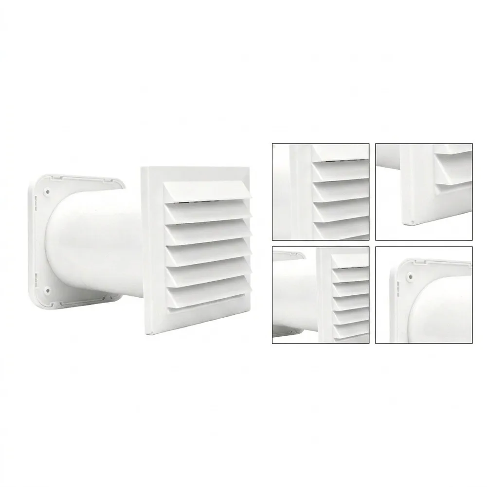 Wall-Mounted Vent Cap with Pressure Air Exit and Rain-Deflecting Louvers for Uninterrupted For Fresh Air Supply