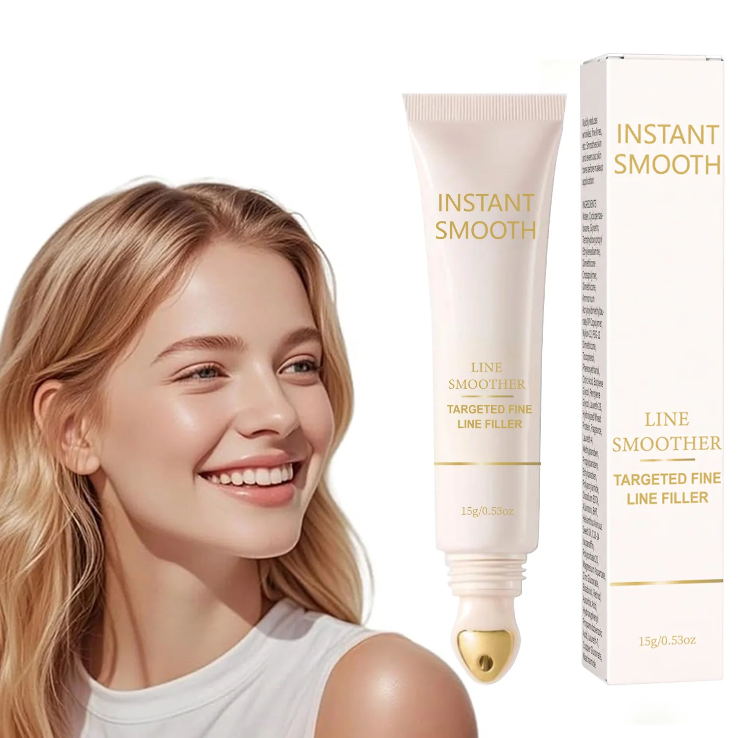 Primer Alisador de Líneas, Rellenador de Poros y Arrugas, Corrector de Líneas Finas, Maquillaje Facial con Color, Niacinamida