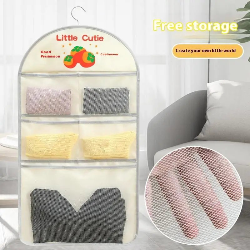 1Pc 2/3Layer Large Capacity Storage Mesh Bag Underwear Socks Storage Bag Breathable Wardrobe Organizer With Clothes Hanger