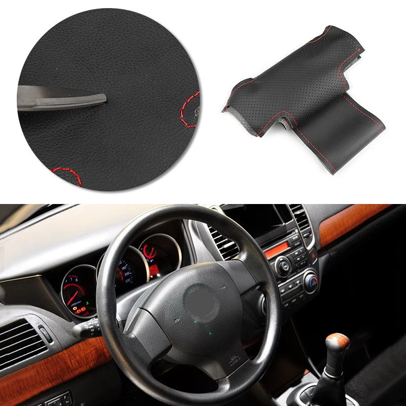 Car Accessories Hand Sewing Steering Wheel Leather Cover For Nissan Tiida 2004-2010 Versa Note Livina 2006-2012 Sylphy 2006-2019