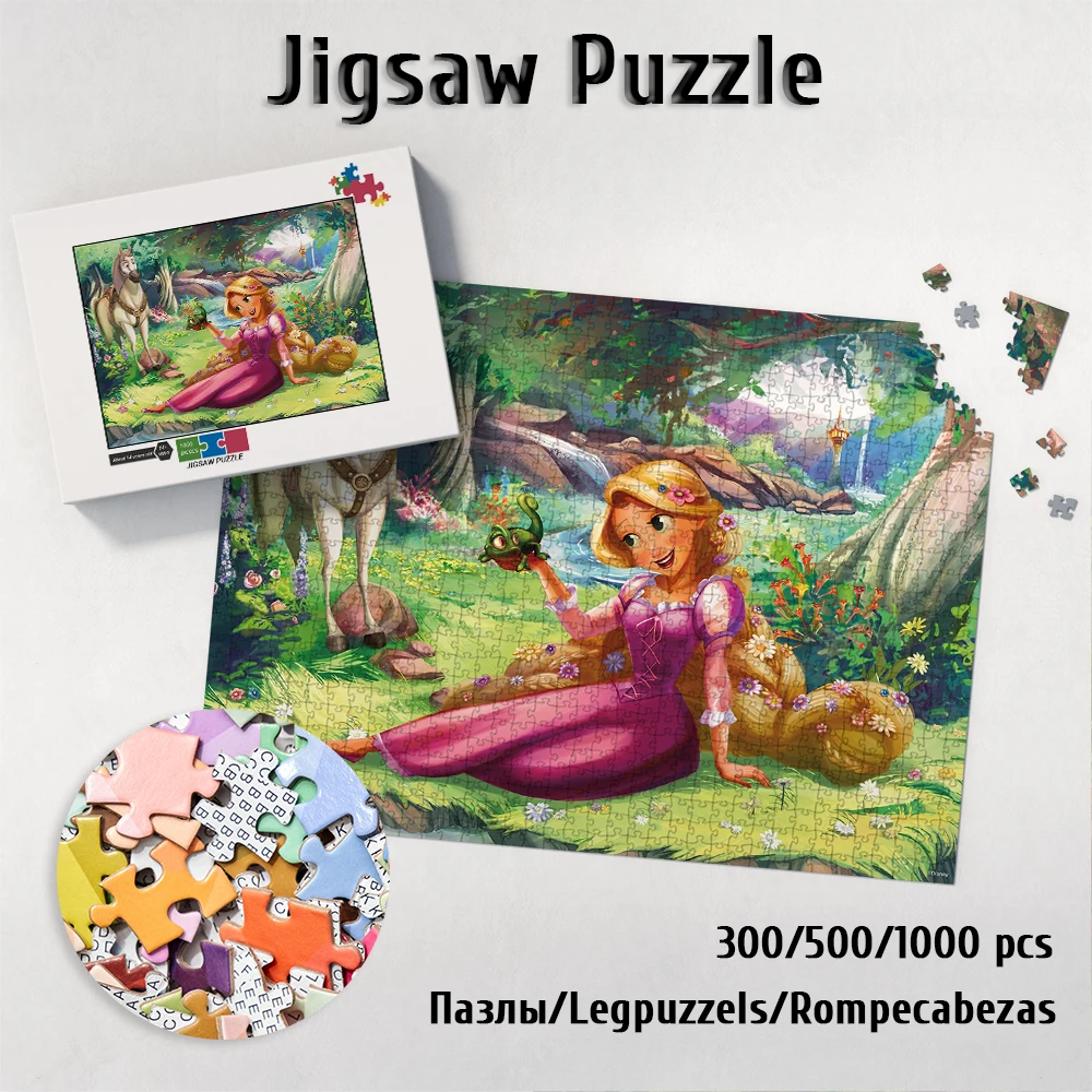 

Пазлы-Принцессы Disney, Рапунцель и Паскаль, игры, пазлы, друзья Диснея, уникальный дизайн, большие Пазлы для взрослых, для детей и взрослых