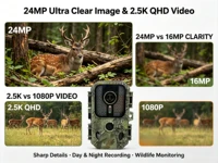 Suntekcam 2.5K Hunting Trail Camera 24MP Infrared Night Vision Motion Activated Deer Scouting Wildlife Tracking Security 3