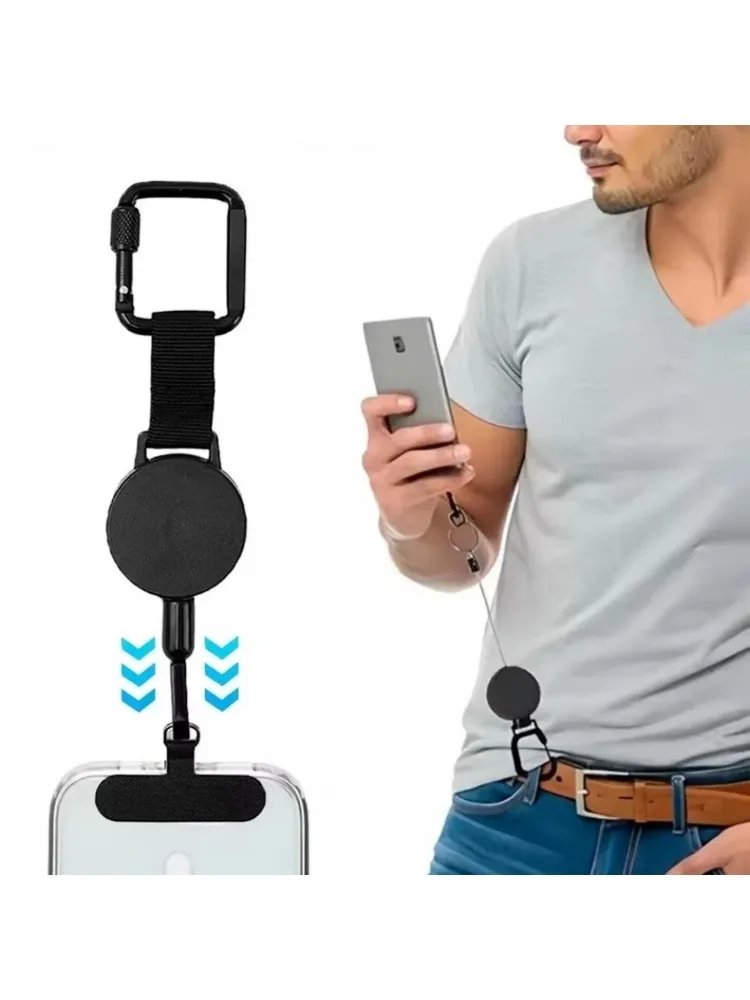 AliExpress NONE Retractable Anti‑Loss Smartphone Lanyard With Carabiner Anti‑Drop Phone Tether Strap For Outdoor Hiking Cycling Climbing Travel