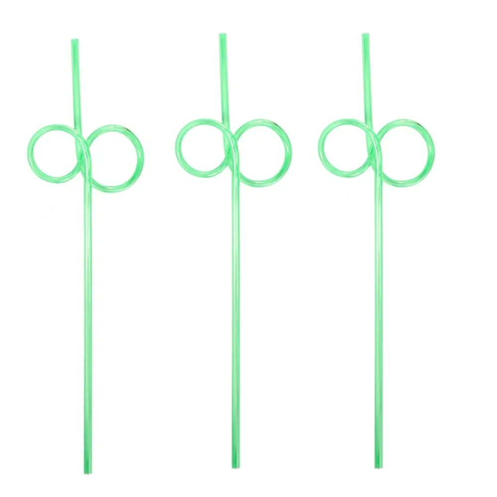 

10 шт., многоразовая стеклянная соломинка для чашек, прозрачная ПЭТ-прозрачная соломинка для большого пальца, украшение для вечеринки, красочная соломинка для сока