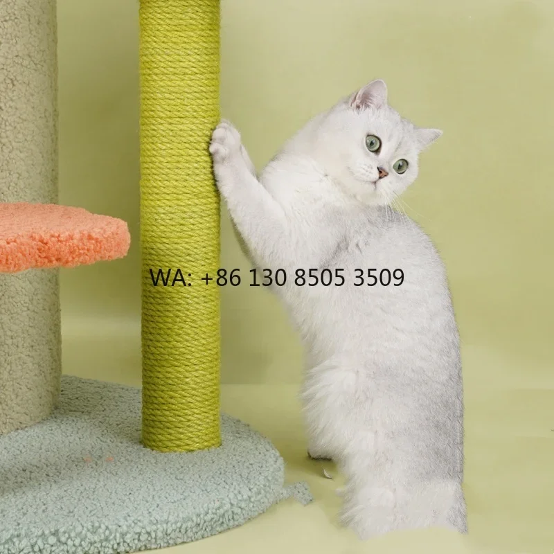 Sisal Multi Level Layer Kittens Kitty Pet Cat Climbing Frame Toy Play House Furniture Tree Tower With Scratcher Scratching Post