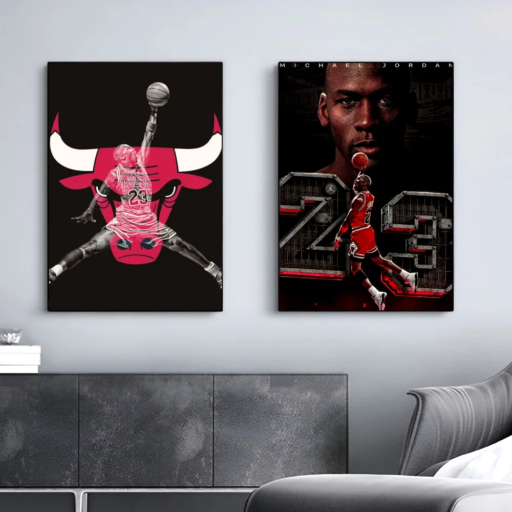 1PC M-Michael J-Jordan Poster Self-adhesive Art Waterproof Paper Sticker Coffee House Bar Room Wall Decor