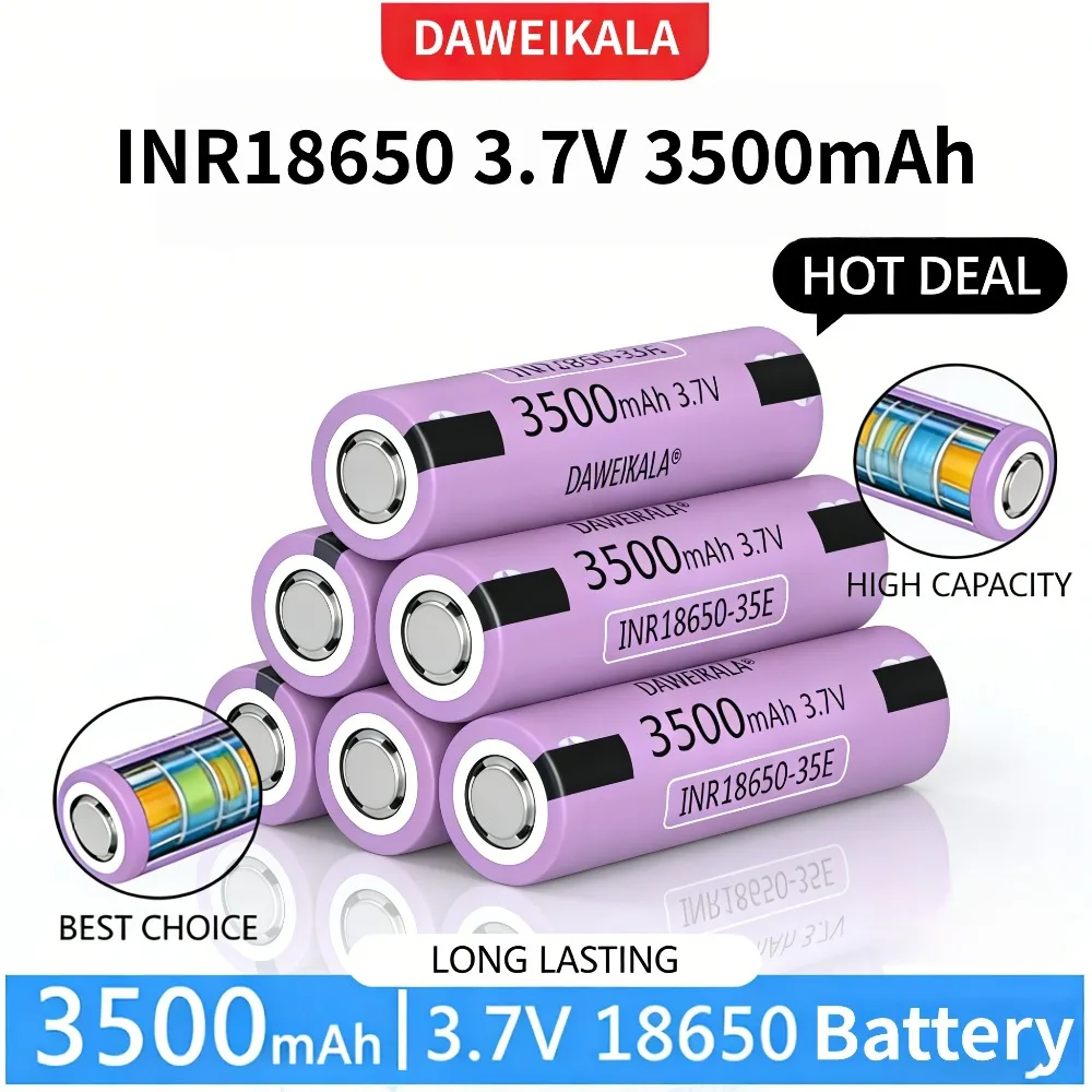 

New Original INR18650 35E 3500mAh 3.7V 25A High Drain Li-ion Battery Original Power for Electric Tools