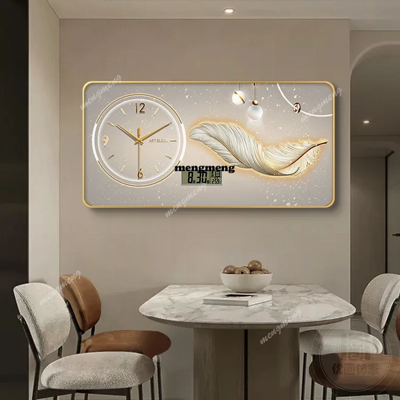 Numbers Visible Wall Clock Temperature Vertical Luxury Art Wall Clock Home Decoration Aesthetic Reloj Digital Living Room Decor