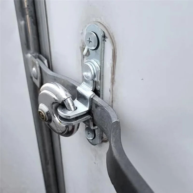 

ABUH-2Pcs Cargo Trailer Door Hasp Keeper Lock Handle Enclosed Car Hauler For Ramp Padlock Cargo Trailer Door Hasp Latch Lock