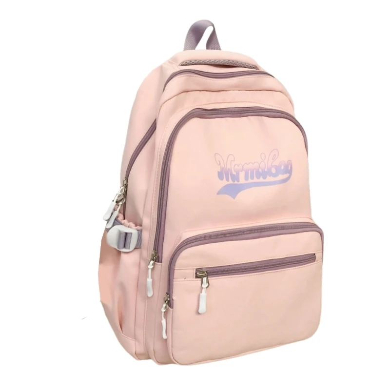 Aesthetic Nylon Backpack Fashion Spacious School Bag Travel Daypack for Student