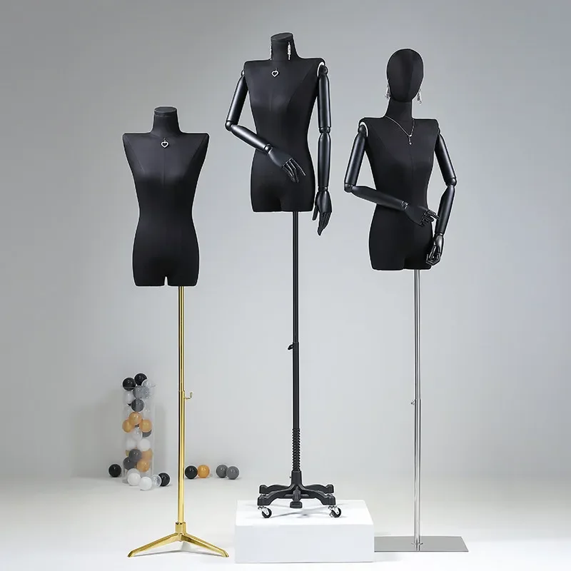 Flat shoulder right shoulder model prop female half full body black dummy table clothing store window clothes doll display rack