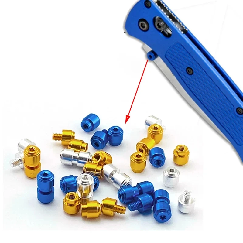 3 Sets Aluminium Alloy Custom Made Benchmade Bugout 535 Folding Knives Thumb Stud Push Screw Set Rivets DIY Make Accessories CNC