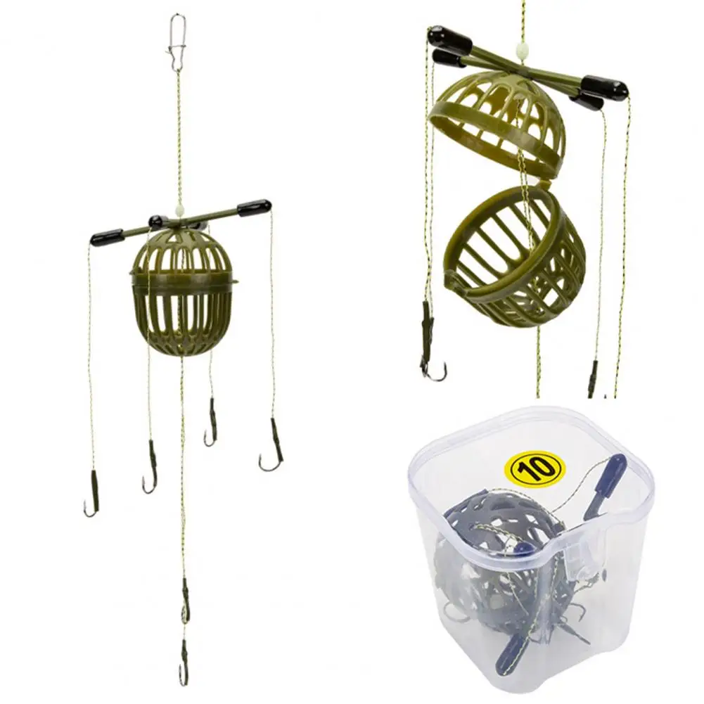 Fishing Exlosive Hook Hand-tied Fishing Cage Lightweight Portable Fishing Bait Cage with Explosion Hook for Outdoor Angling