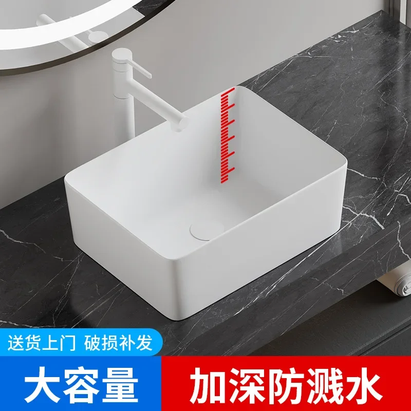 Deepen the counter basin, anti-splashing water large size wash basin, bathroom household ceramic wash basin, balcony