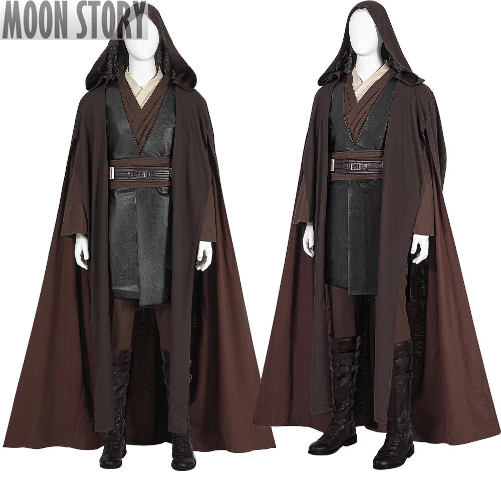 

Movie Star Superhero Episode 2 Cosplay Costume Anakin Skywalker Robe Battle Suit Halloween Carnival Cloak Full Set For Adult Men