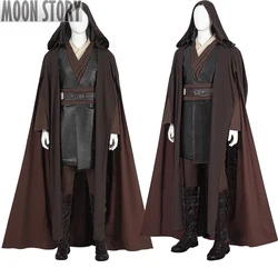 Movie Star Superhero Episode 2 Cosplay Costume Anakin Skywalker Robe Battle Suit Halloween Carnival Cloak Full Set For Adult Men