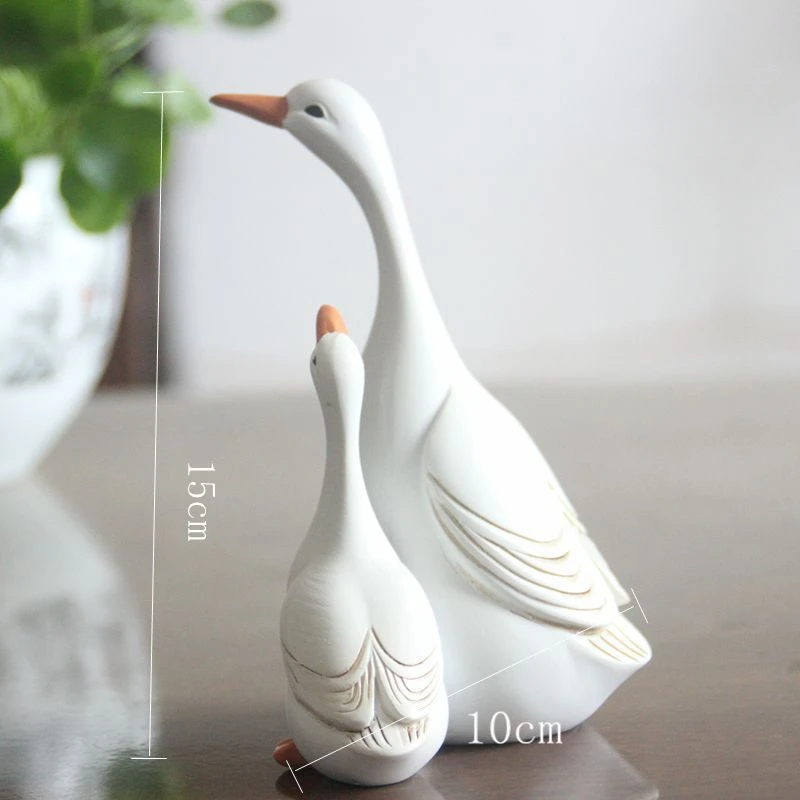 Simulated Mother and Child Duck Garden Ornament Courtyard Atmosphere Decoration Micro Landscape Resin Crafts Ornament