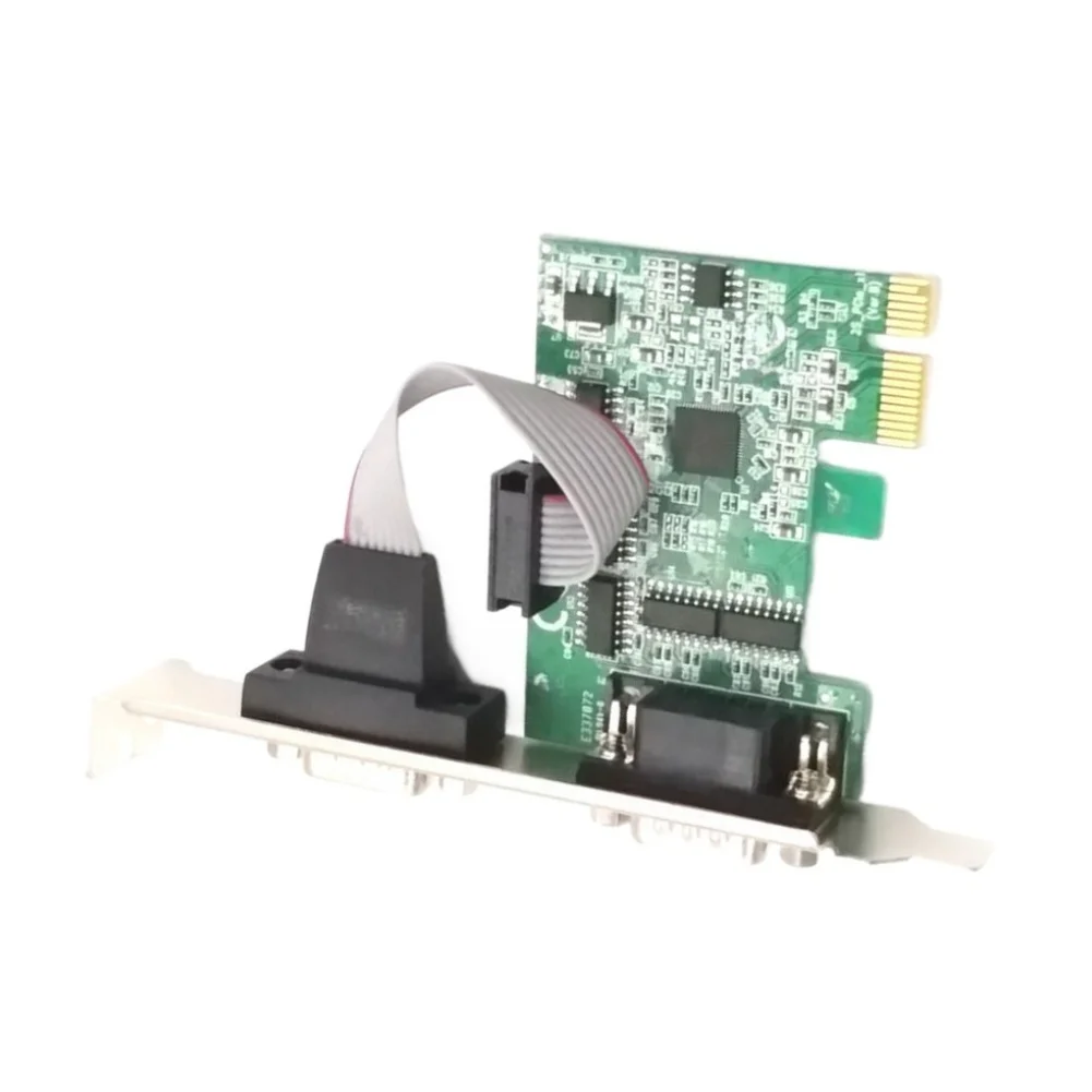 For Industrial-Use PCI-E to 2-Port For RS232 Serial Card Featuring AX99100 Controller and Pin 1/Pin 9 Power Support