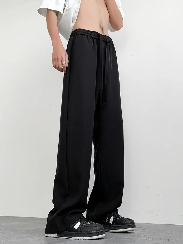 

Ice Silk Casual Men's West Pants Summer Thin New Elastic Qui Dry Straight Leg Loose Fit Long Trousers Faionable Youth Sle