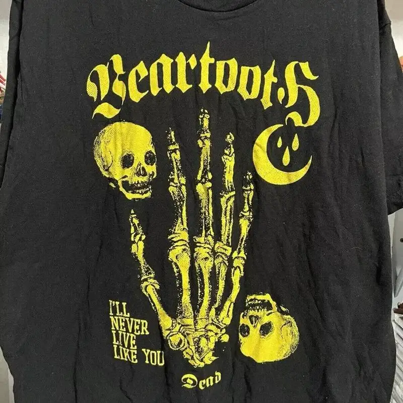 بيع تي شيرت Vtg Beartooth Band World Tour قطن أسود للرجال جميع المقاسات #1