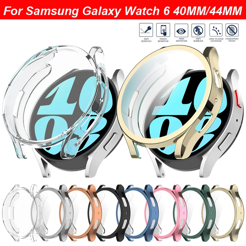 Soft Silicone Tpu Case For Samsung Galaxy Watch 6 40mm 44mm Screen Protector Case Galaxy Watch 4 5 6 40 44MM Full Coverage Cover