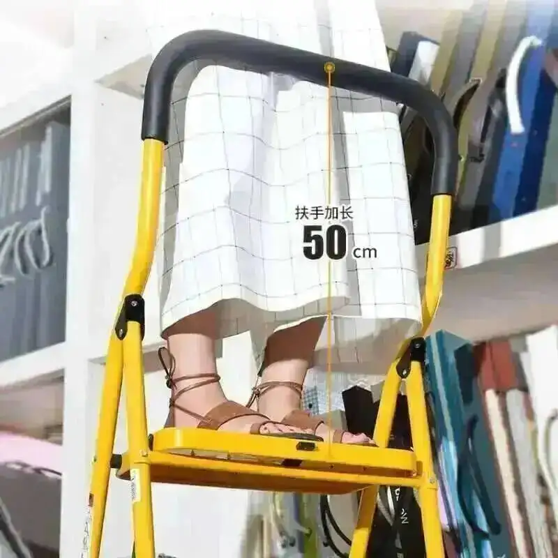 Multi-functional Folding Ladders Portable Step Home Stool Armrest Ladder Thickened Indoor Herringbone Ladder Telescopic Stairs Y