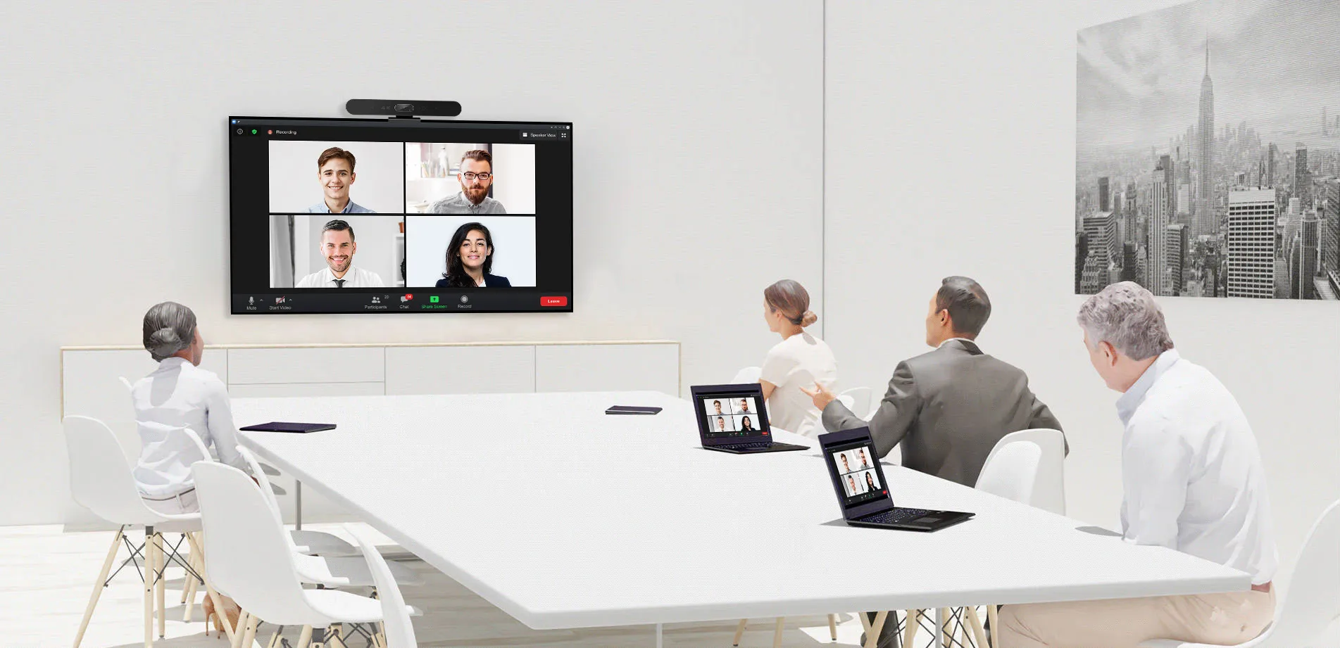 2026 Ansense Remote Control 4K Conference Room Camera-AI Audio Conference System with Pro Audio Microphone & Speaker Voting Func