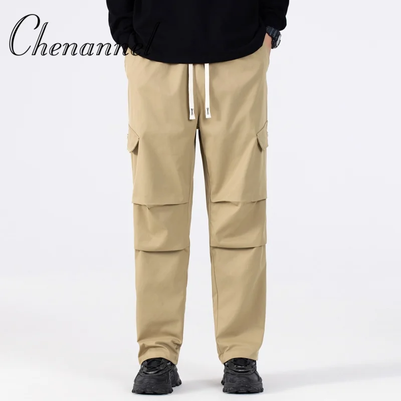 

Men's Retro Workwear Pants, New Spring Autumn Loose Straight Leg Wide Leg Casual Cargo Trousers