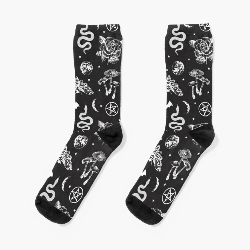 

Witchcraft B&W Socks shoes Christmas Non-slip ankle Socks Female Men's