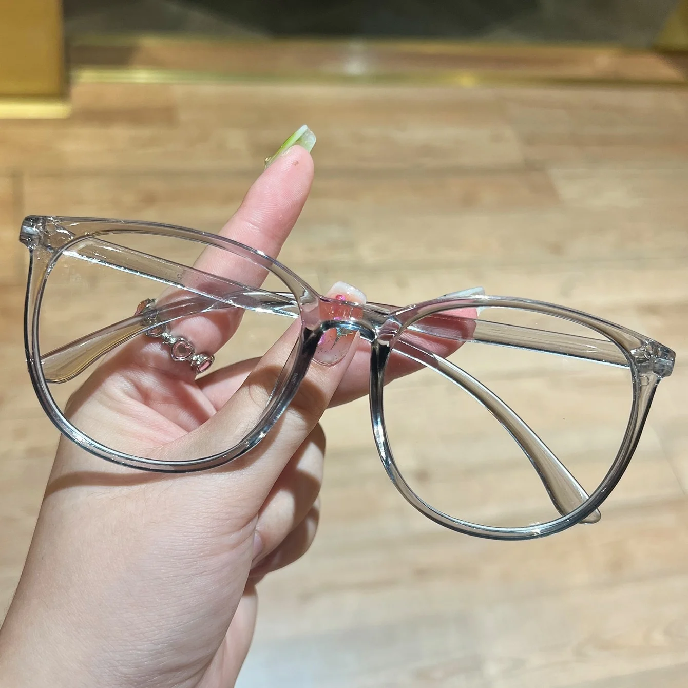 1개 유니섹스 플레인 안경 신형 고화질 레트로 라운드 프레임 심플 아트 캐주얼 다용도 노메이크업 슬리밍 보호용 안경