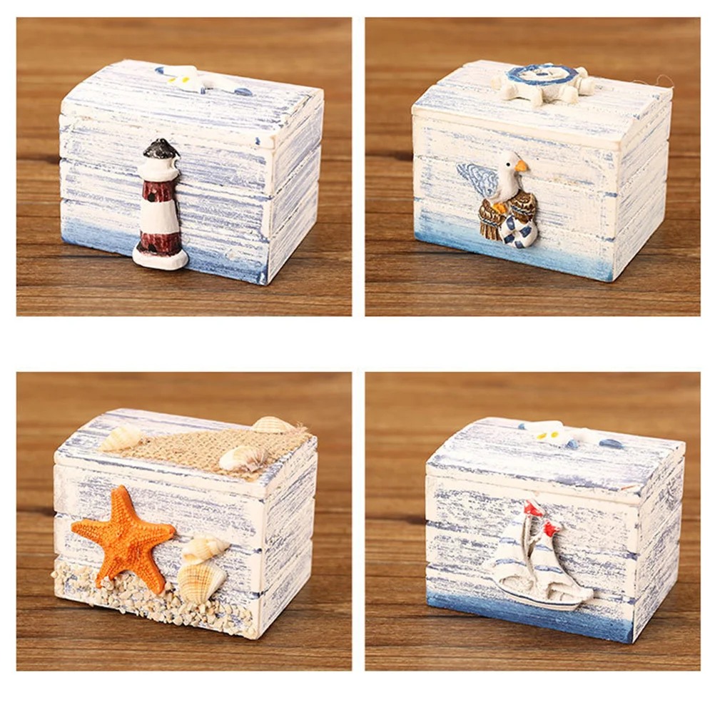 2 قطعة صندوق مجوهرات خشبي حقيبة للتخزين منظم لقلادة سوار أقراط أشتات حامل سطح المكتب ديكور هدية صندوق نجمة البحر