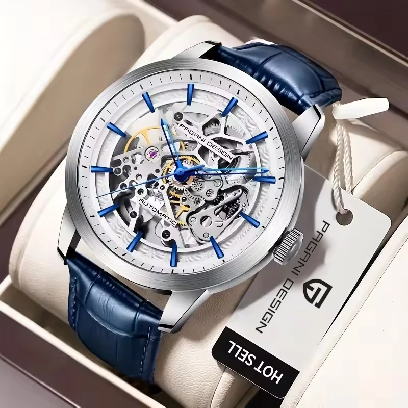 PAGANI DESIGN ใหม่หรูหรานาฬิกากลไกอัตโนมัติกีฬากันน้ำย้อนยุคหนังธุรกิจนาฬิกาสำหรับผู้ชาย