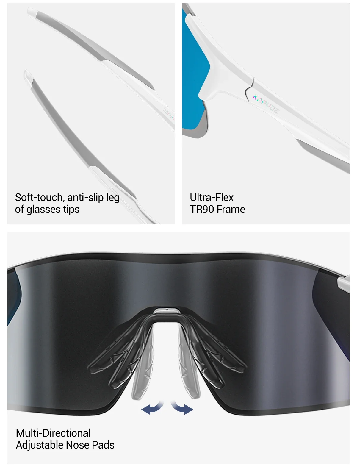 Kapvoe Photochrome Radfahrbrille Sport-Pickleball-Sonnenbrille Camping-Modebrille Herren MTB Fahrradbrille Wanderbrille – Detail 10