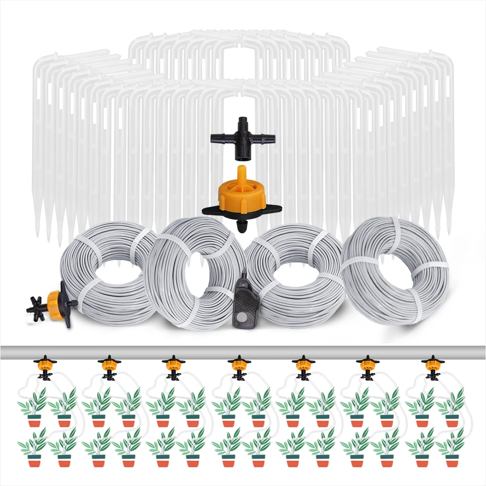 

3/5MM Hose Drip Irrigation 4/2 Way 2L Compensation Dripper 2-layer Panda PVC Hose Micro Watering System Gardening Greenhouse