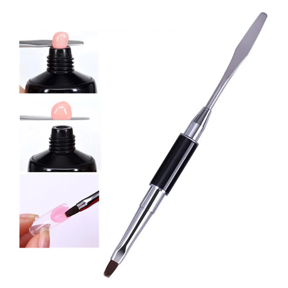 2Pcs Nail Extended Glue Pen Multi-Function Manicure Tool for Sparkling Nail Art Decoration Pen Pink Black